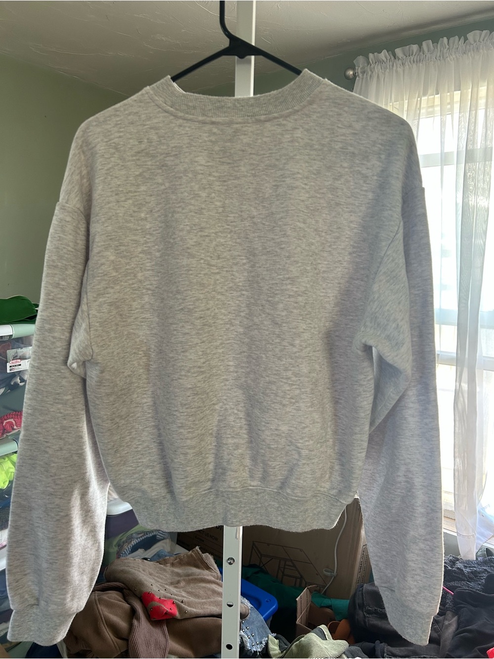 SKIMS Crewneck Sweatshirt in Heather Gray